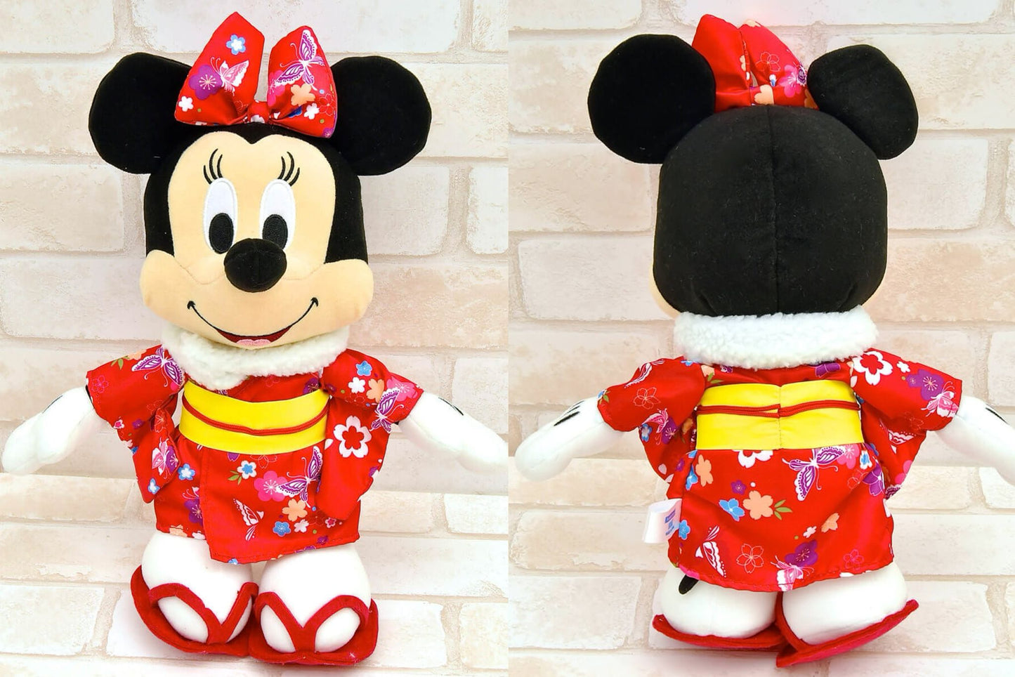 絕版 DISNEY Mickey Mouse & Minnie Mouse 米奇&米尼 新年服裝 公仔一對