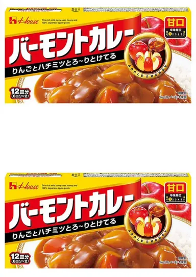 HOUSE好侍 日本佛蒙特咖哩磚 甘口 230gX2(蘋果+蜂蜜不辣12磚/盒) 【平行進口】【日版】賞味期限:2026年12月