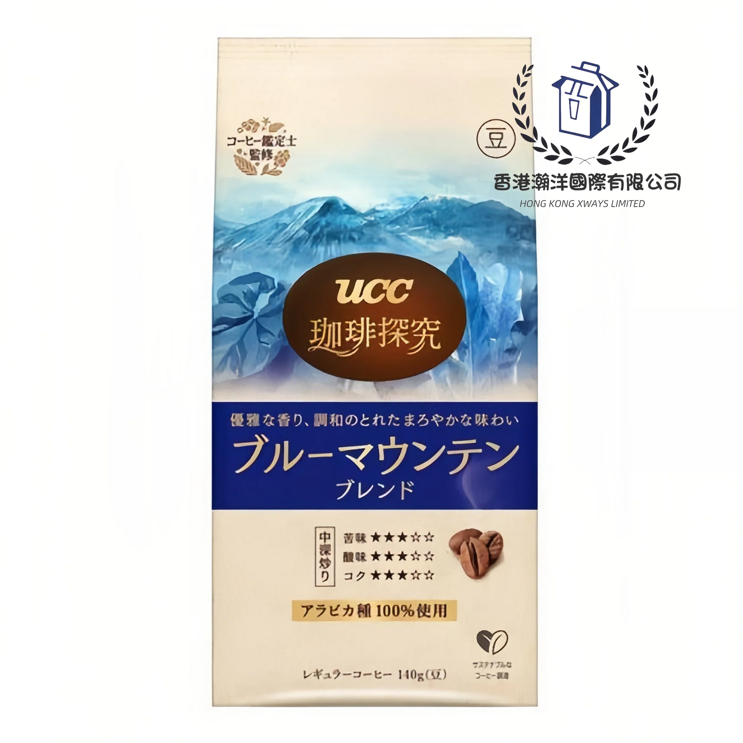 UCC 上島珈琲珈琲探究 藍山風味烘焙咖啡豆140G【平行進口】最佳食用期限:2026年10月