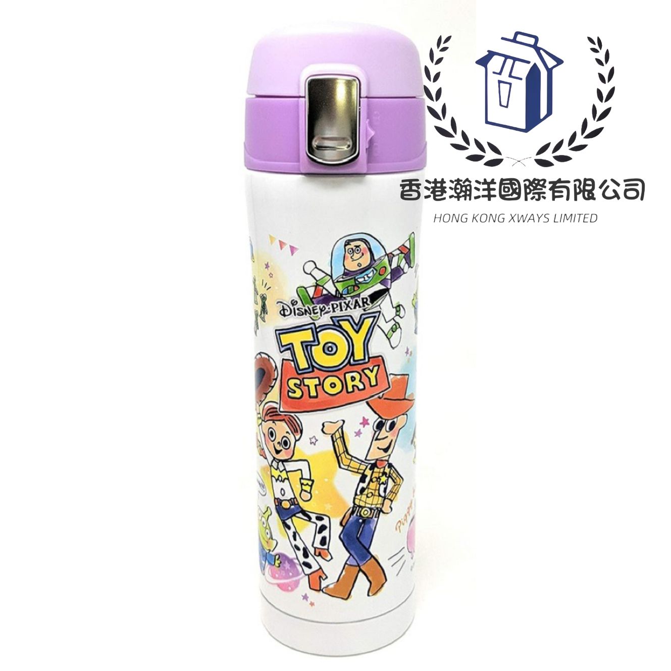DISNEY TOY STORYT 玩具總動員 一鍵直飲不鏽鋼瓶 保溫 保冷杯 480mL (紫色)