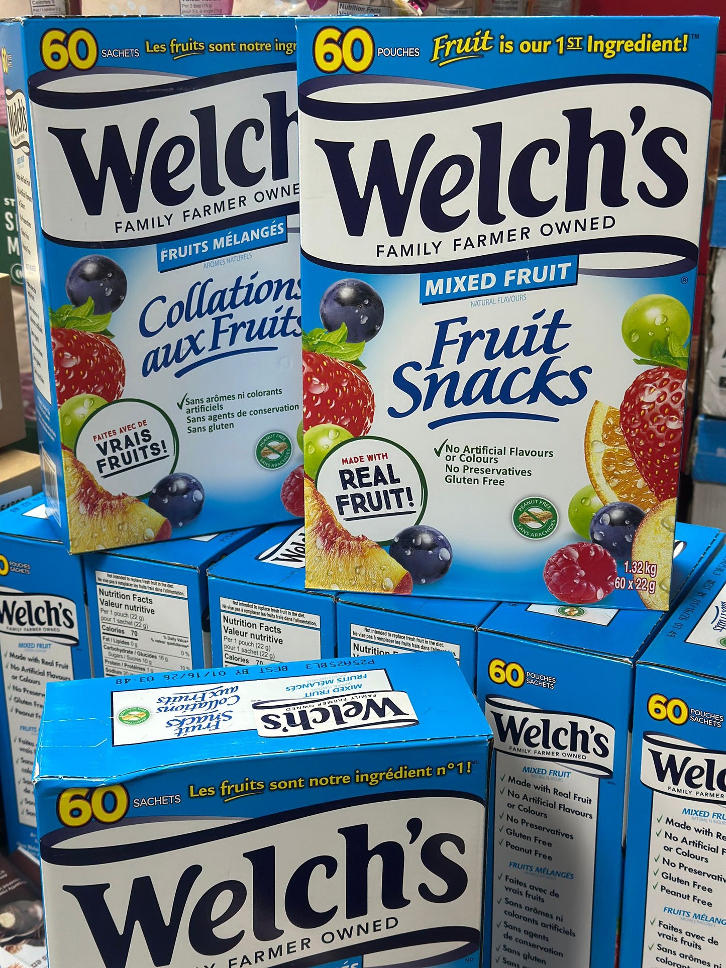 現貨 加拿大Welch's天然果汁混合口味果汁軟糖1.32KG 60包[平行進口]