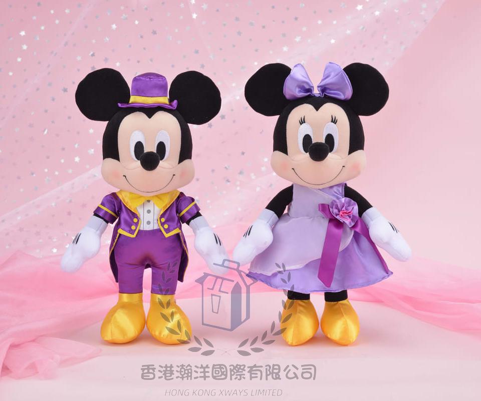 Disney Mickey & Minnie 米奇和米妮 特別盛裝 紫色禮服 公仔一對