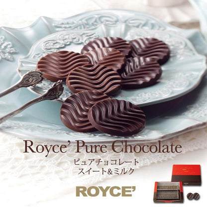 現貨 日本直送 ROYCE' 純朱古力片 純巧克力 甜味&牛奶味 40片入 送禮首選  平行進口