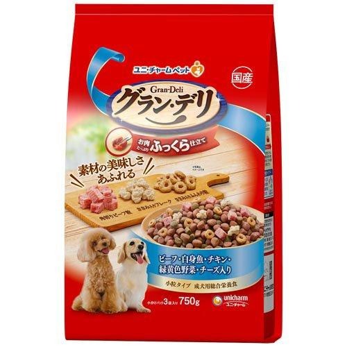 unicharm - 日本 GRAND DELI 鬆軟製作 狗用乾糧 750g (牛肉白身魚雞肉)【平行進口】有效期202604