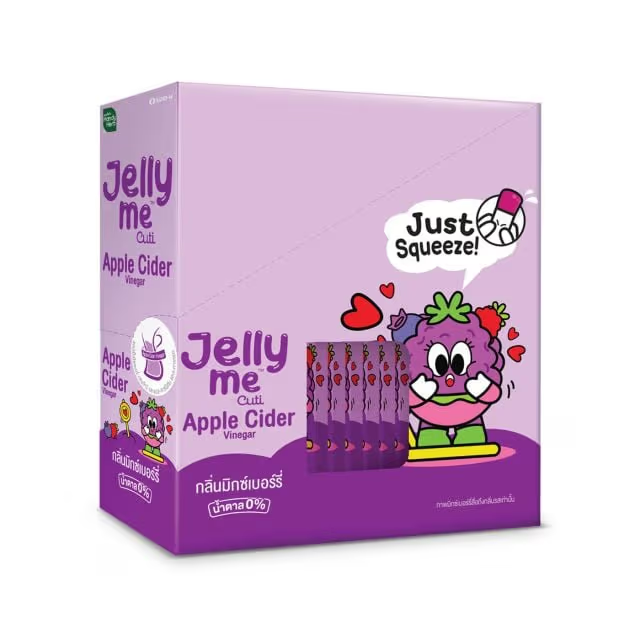 Handy Herb Jelly Me Cuti 混合莓果風味蘋果醋牛蒡根左旋肉鹼膳食補充啫喱原盒 12 條入【平行進口】最佳食用期限：2027年5月29日