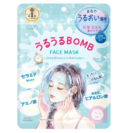 KOSE CLEAR TURN 水潤炸彈 超滋潤 8分鐘光映透面膜 7枚入【平行進口】