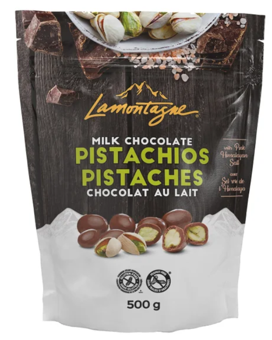 現貨 加拿大直送 Lamontagne 喜馬拉雅鹽牛奶開心果朱古力 500G【平行進口】