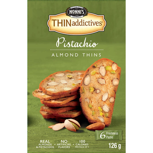 預售 加拿大直送 Nonni's Thinaddictives 開心果薄脆杏仁餅乾 126g 【平行進口】BEST BEFORE 02/2026