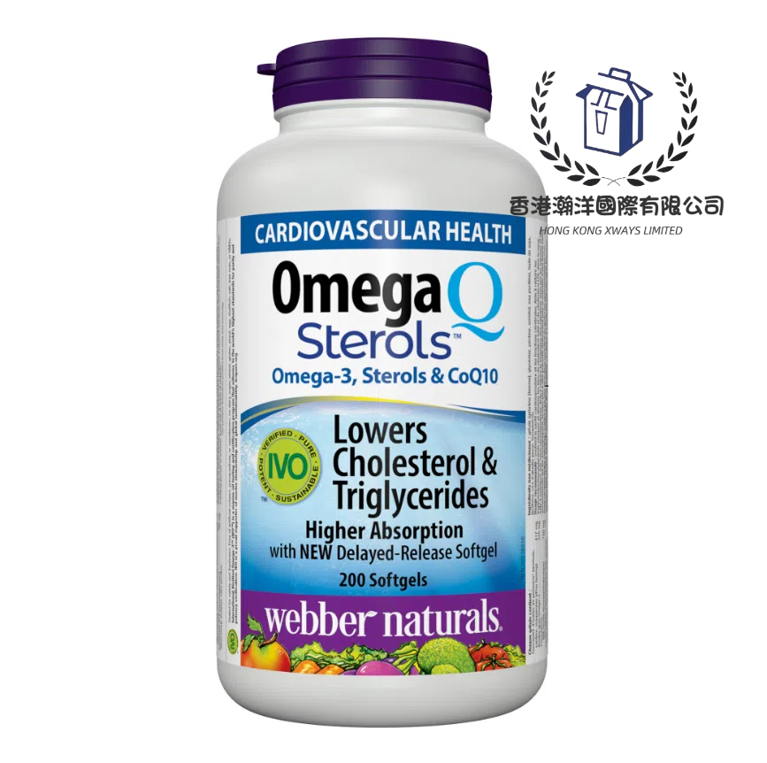 預購 加拿大 Webber Naturals – Omega-3 & Q10植物固醇 200粒[平行進口]