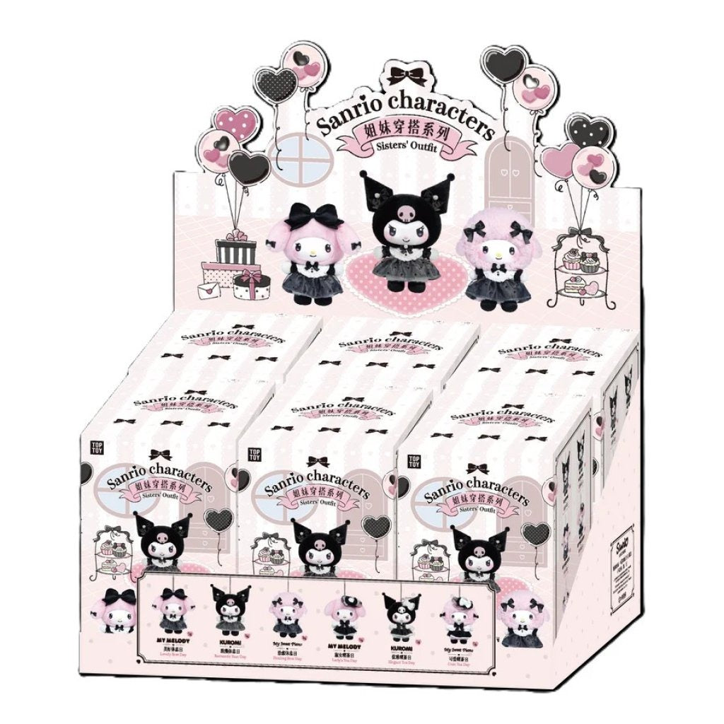 [預訂] TOP TOY - SANRIO Kuromi MELODY 三麗鷗家族姐妹穿搭系列毛絨掛飾盲盒 (原盒6件) - 截單日期: 2-OCT-2025