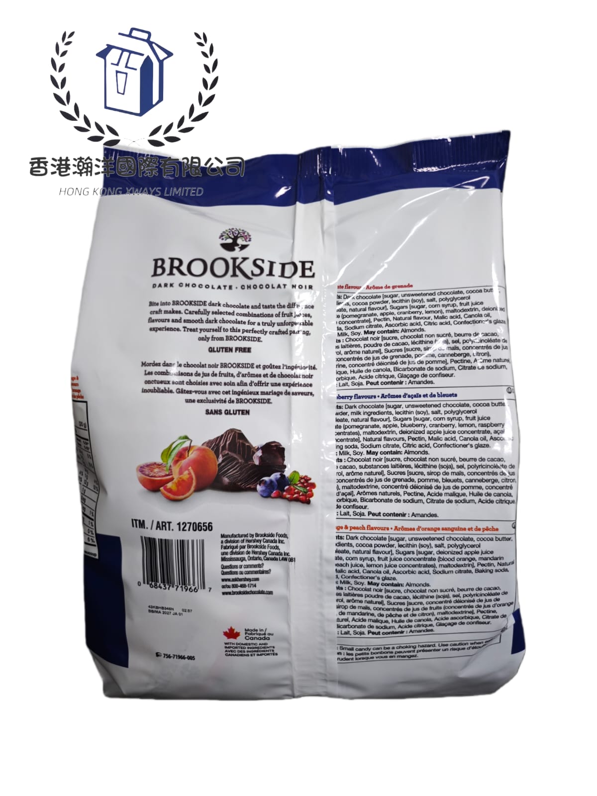現貨 加拿大直送 BROOKSIDE - 水果黑巧克力雜錦口味20g*40 800g【平行進口】EXP 01-2027