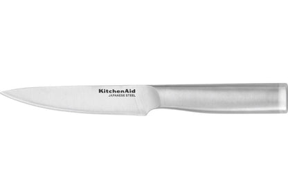 KitchenAid 日本不鏽鋼切肉刀 14cm 5.5吋 不鏽鋼手柄 另送多用途玻璃砧板